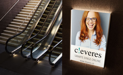 Digital Signage Internetshop cleveres.ch